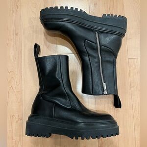 ZARA lug boots, black, size 38